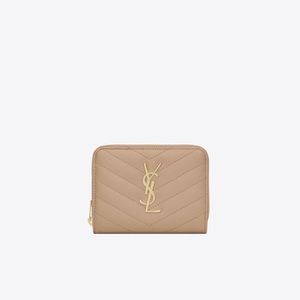 CASSANDRE SAINT LAURENT MATELASSÉ COMPACT ZIP AROUND WALLET